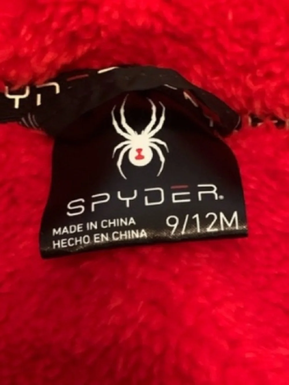 Spyder Snowsuit Snow Suit Black White Red Faux Fur Lined 9-12 Months Mittens New